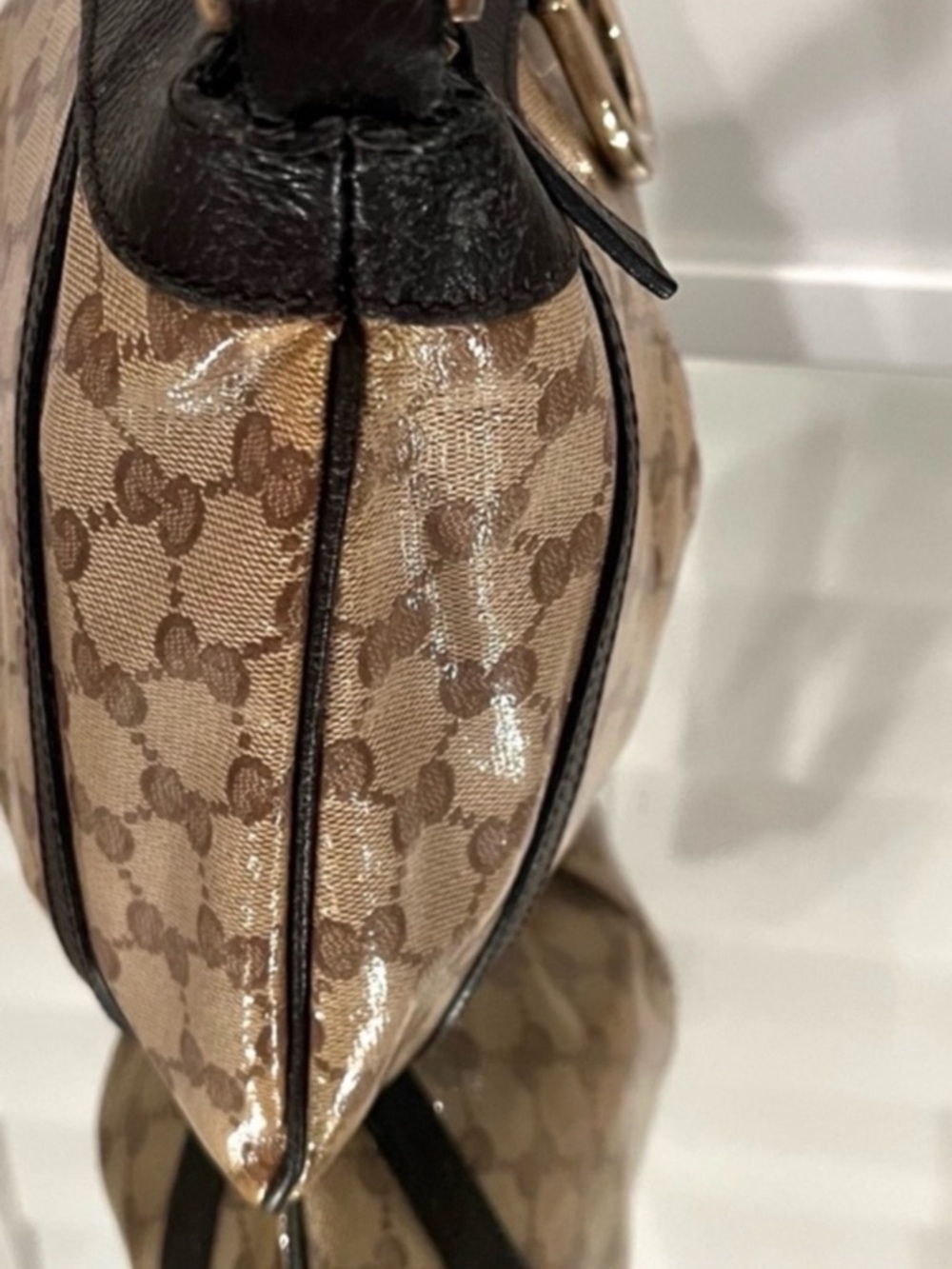 Vintage Authentic Gucci GG Canvas D-Ring
Shoulder Bag Brown Y2K - Picture 7 of 10